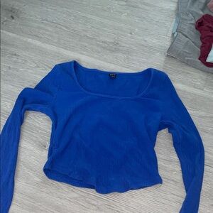 SHEIN Cobalt Blue Long Sleeve Top